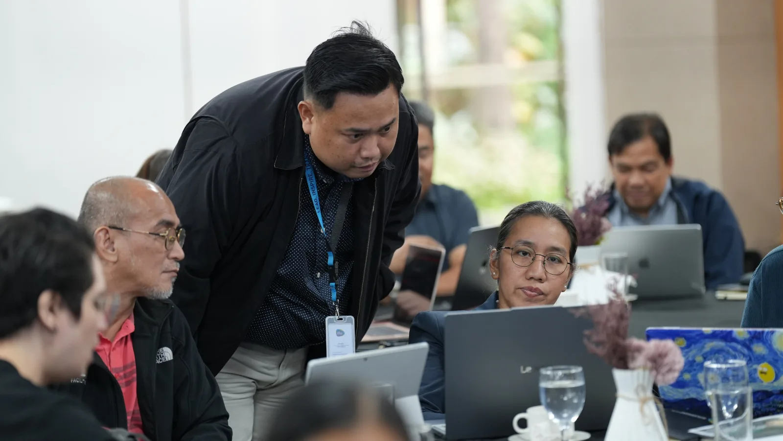 Greg Orense, a member of the CrisisOps team, participates in the event and engages with attendees.