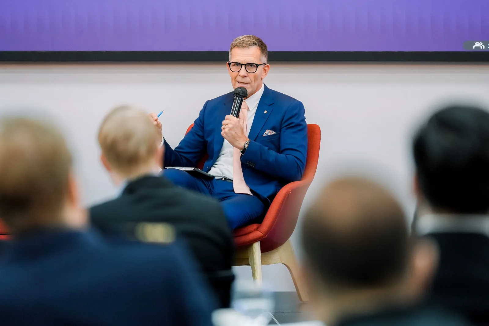 General Dennis Hedström delivering the keynote address during the Total Defense forum at the Asian Institute of Management.